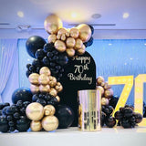 YMSZ Black and Gold Balloons, 67pcs 12 Inch Metallic Gold and Black