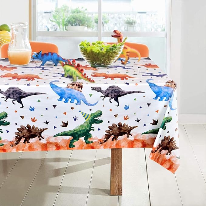 WERNNSAI 1PCS Dinosaur Tablecloth - Dinosaur Birthday Decorations