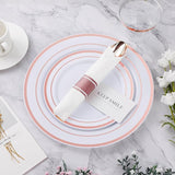 BESTVIP 350PCS Rose Gold Plastic Dinnerware Set, Disposable Party