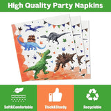Dinosaur Party Decorations 64 PCS Dinosaur Plates Napkins and Forks