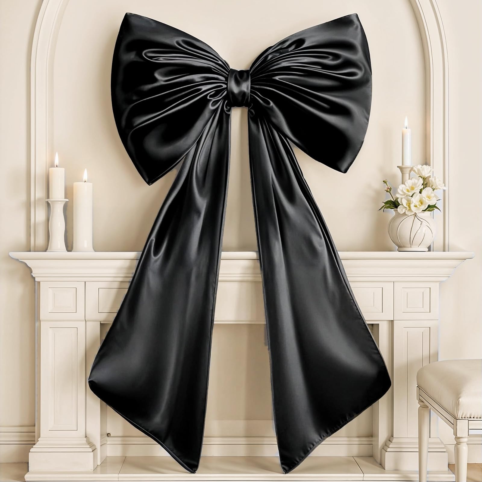 Froova Black Bow Decor, 40 x 24 Inches Large Big Black Bow Party