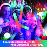 wellent 200 PCS LED Foam Glow Sticks Bulk, Glow in the Dark Party