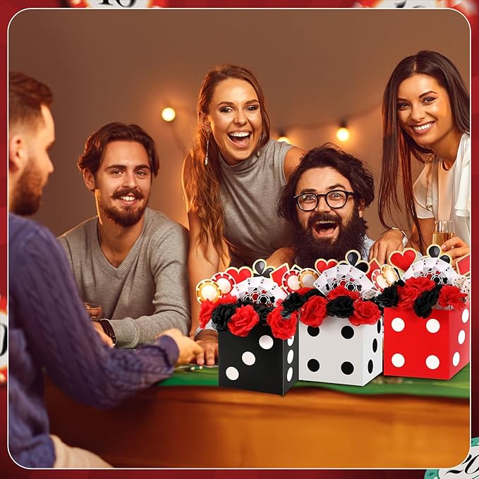 4 Sets Casino Party Decorations Poker Theme Table Centerpieces Party