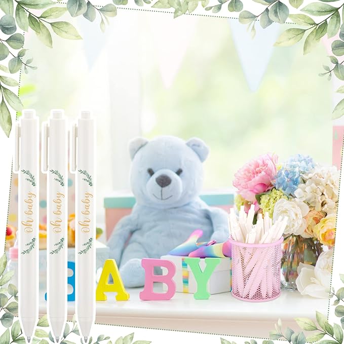 Ireer 36 Pcs Sage Greenery Baby Shower Pens Gifts Bulk Party Favors