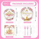 96Pcs Princess 1st Birthday Party Decorations One ce Upon a Time