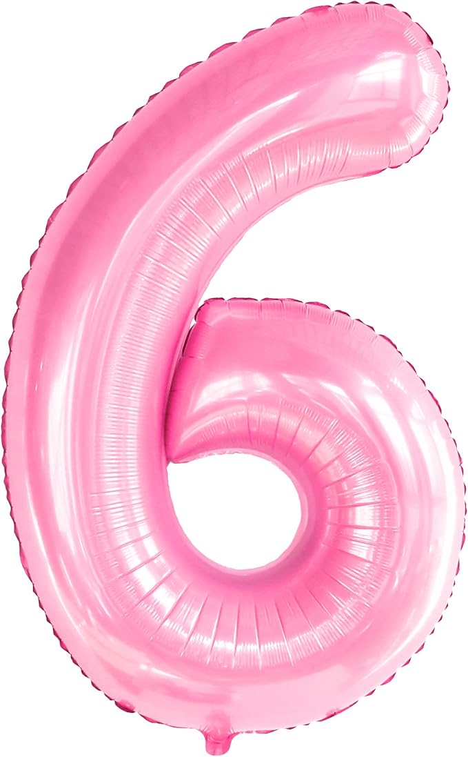 KatchOn, Giant Light Pink Number 6 Balloon - 40 Inch | 6 Balloon