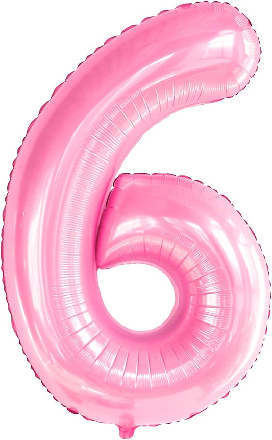 KatchOn, Giant Light Pink Number 6 Balloon - 40 Inch | 6 Balloon