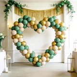 Bezente Sage Green Gold White Balloons Kit - 60pcs 12 inch Sage Green