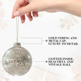 Christmas Ball Ornaments Set of 12pcs-3.15” Silver Mercury Glass Xmas