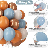 Orange and Blue Balloons, Retro Burnt Orange terracotta Dusty Blue