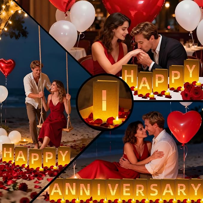 Happy Anniversary Light Up Letters Include Light up Letters with Tea