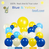 Royal Blue Yellow bridal shower lemon theme balloon arch kit with