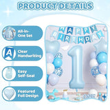 1st Birthday Decorations for Boys, 40 Inch Light Blue Number 1