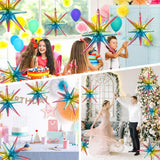 Star Balloons Colorful Balloons 8 Pcs Iridescent Rainbow Balloon Arch