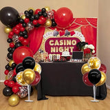 4 Set Burgundy Red Black Gold Balloon Stand Centerpiece Table