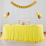 Yellow Tulle Tablecloth for 6 Foot Rectangular Tables 6ft Yellow