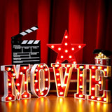 7 Pcs 10'' Movie Light up Letters Sign LED Movie Night Party