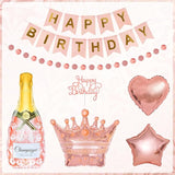 Ouddy Life Rose Gold Birthday Party Decorations for Women Girls,