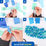 Captain Décor 6 Blue Streamers, 492ft Pack of Blue Crepe Paper Roll,