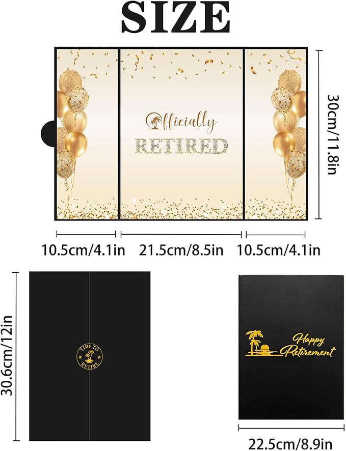 Black Gold Retirement Decorations Officially Retired Alternative
