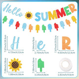 Hello Summer Banner Colorful Glitter Hello Summer Ice Cream Garland
