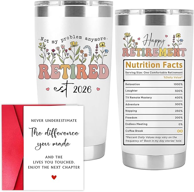 Retired Gifts for Women Retired 2026 Not My Problem Anymore Tumbler