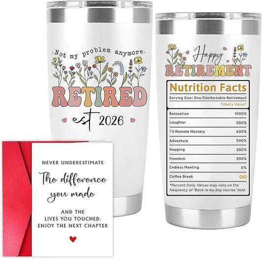 Retired Gifts for Women Retired 2026 Not My Problem Anymore Tumbler