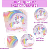 96 Pcs Unicorn Birthday Party Decorations 350 GSM Disposable Rainbow