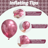 Pink Balloons Set, 12 Inch Pastel Baby Light Metallic Hot Pink