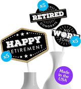 Big Dot of Happiness Retirement Party Centerpiece Sticks Happy