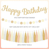Happy Birthday Decorations for Women Girls - Gold Boho Birthday