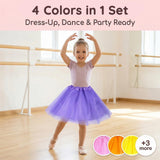 Koogel 4PCS Tutu for Toddler Girls, Multicolor Skirts for Toddler