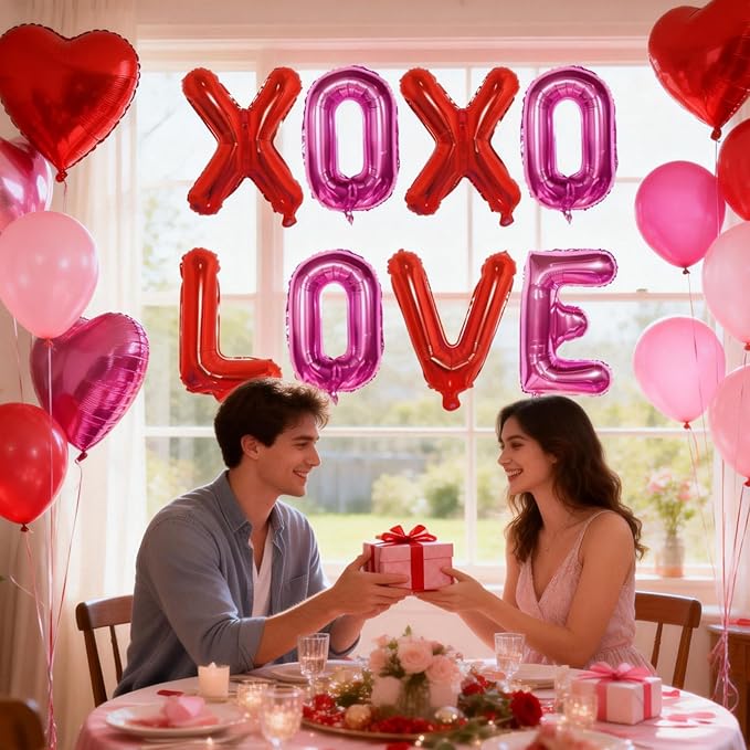 Red Pink XOXO Balloons and Love Balloon 16 Inch Valentines Day Hot
