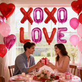 Red Pink XOXO Balloons and Love Balloon 16 Inch Valentines Day Hot