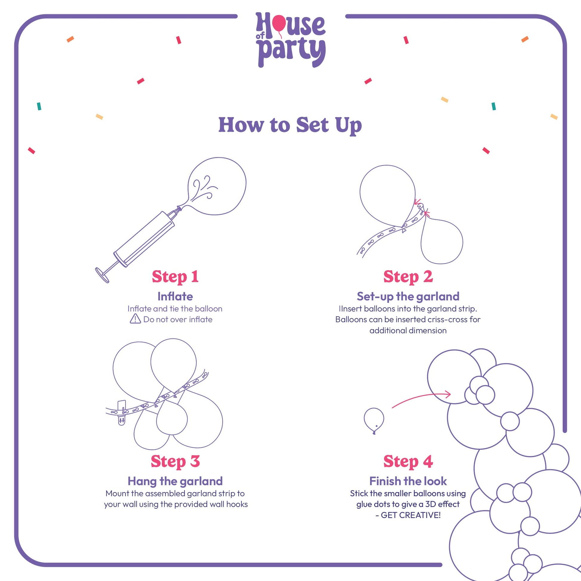 HOUSE OF PARTY Metallic Blue Balloons - Blue Balloon Garland, 5/12/18