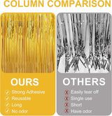 2 Pack 3.28 ft x 6.56 ft Golden Tinsel Curtain Party Backdrop