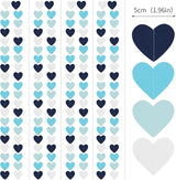 Light-Navy Blue White Party-Decorations Heart-Garland - 52ft Bridal