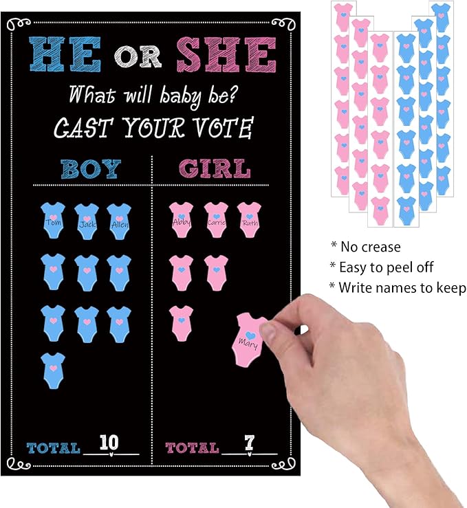 Baby Gender Reveal Party Supplies Kit Photo Props Games Decorations