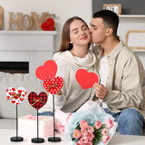 6 Pcs St Patricks Day and Valentines Day Decorations Shamrock Heart