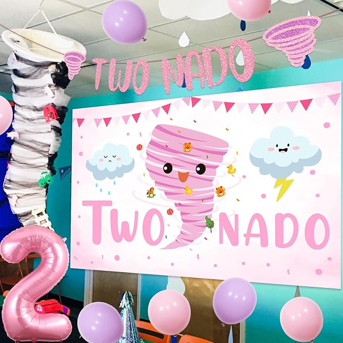 Two Nado Birthday Party Decorations for Girls Tornado 2nd Birthday
