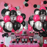 Black and Hot Pink Balloons, 60pcs 12Inch Black and Hot Pink