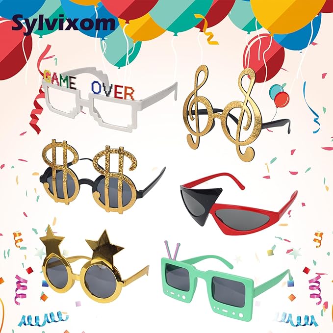 Party Sunglasses-9 Pairs Fun Music-Themed Party glasses， Funny Summer