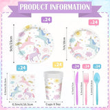 168PCS Unicorn Party Supplies Pastel Rainbow Unicorn Birthday