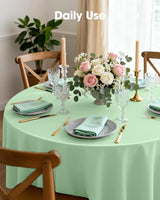 Pureegg Plastic Table Cloth Disposable 10 Pack, 84'' Round Table Cloth