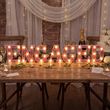 7 Pcs 6.5 Inch Engagement Party Decorations Pink Warm Engaged LED