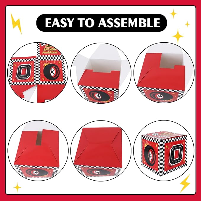 Race Car 2nd Birthday Party Supplies Red Yellow Black Balloon Box