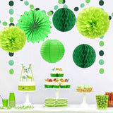 Green Party Decorations Streamers Lanterns 14pcs St Patricks Day