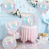 Biapian Iridescent Balloons, 6 Pcs 22 Inch Iridescent Star Balloons