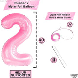 KatchOn, Giant Pink Number 2 Balloon - 40 Inch | Two Balloon, Light