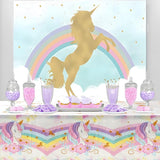 3PCS Unicorns Tablecloths for Birthday Decoration Unicorn Party